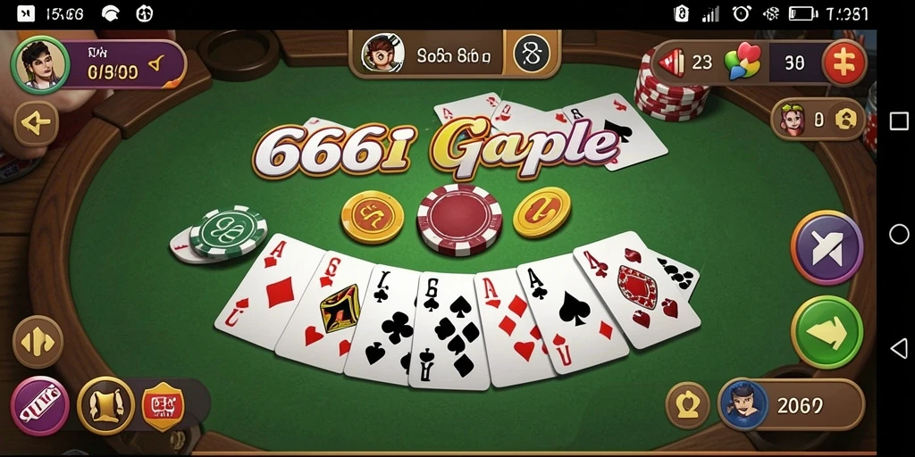 Gameplay seru Gaple di aplikasi 666I dengan tampilan menarik.