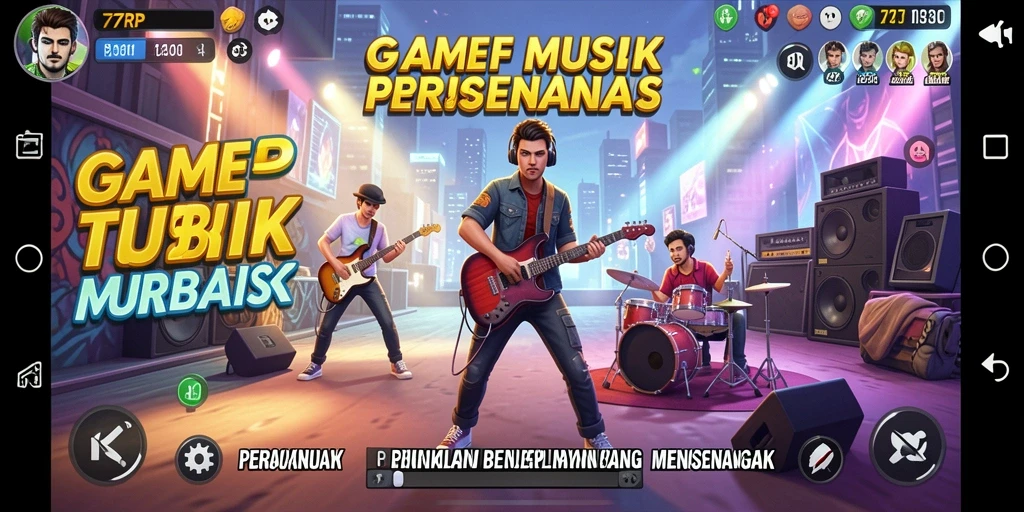 Tampilan permainan <strong>77RP</strong> yang seru dan interaktif dengan beragam lagu.