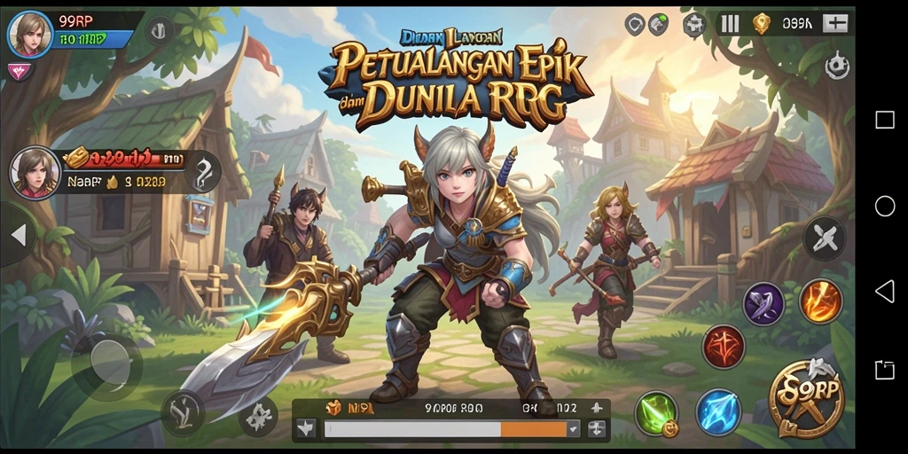 Tampilan gameplay RPG yang mendebarkan dan seru di 99RP.