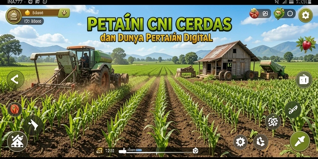 Tampilan gameplay menarik dari INA777 saat bertani di ladang.