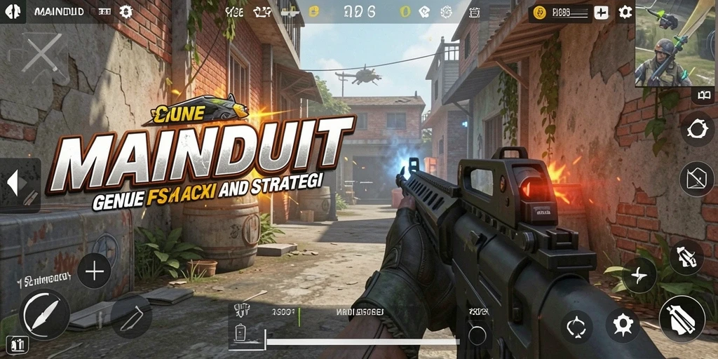 Tangkapan layar gameplay MAINDUIT dengan aksi menembak yang intens.