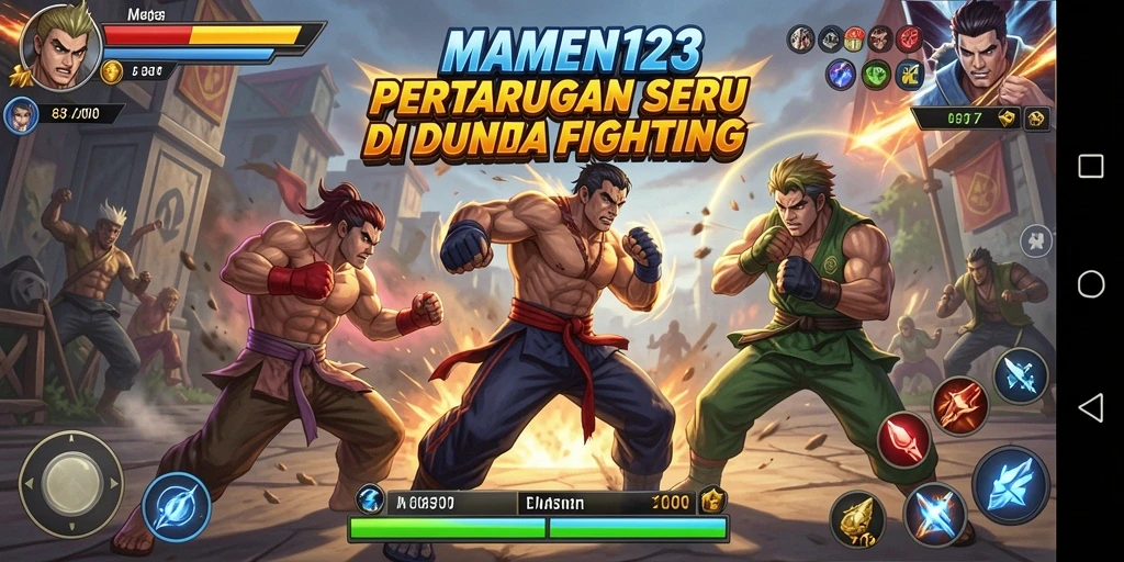 Gameplay MAMEN123 yang intens dalam pertarungan Fighting.