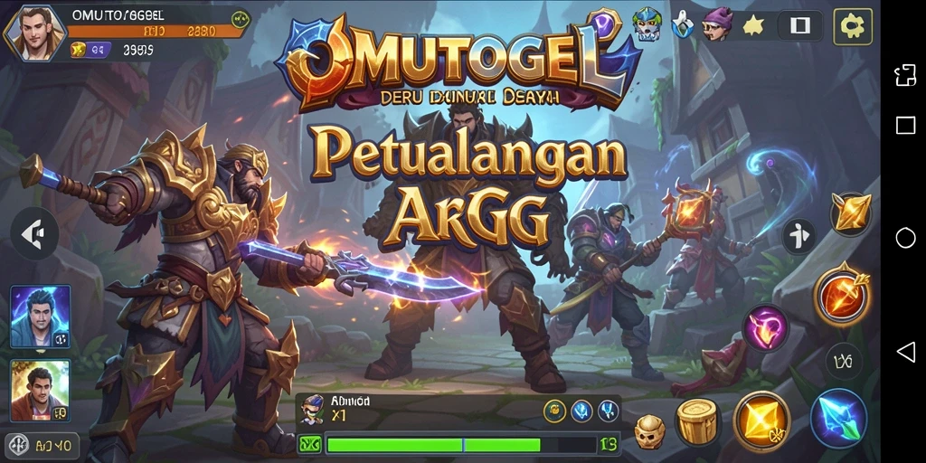 Screenshot gameplay <strong>OMUTOGEL</strong> yang menampilkan aksi pertempuran epik.