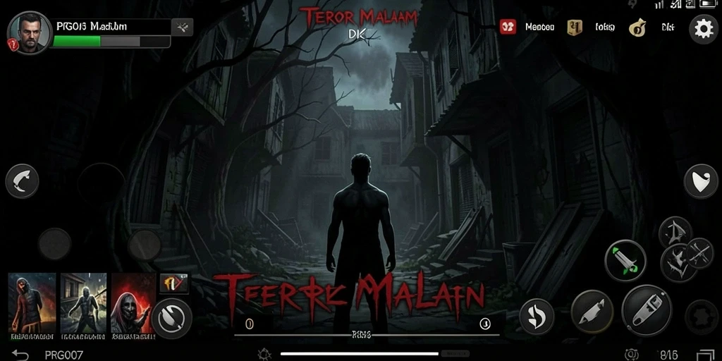 Screenshot gameplay menampilkan suasana kegelapan dan ketegangan.